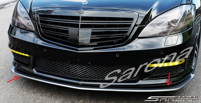 Custom Mercedes S Class  Sedan Front Lip/Splitter (2010 - 2013) - $299.00 (Part #MB-030-FA)